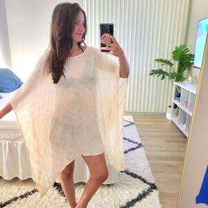 Elan Sheer Beach Tie Dye Poncho Cover Up